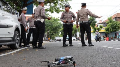10 Menit Terbang ETLE Drone Tangkap 30 Pelanggar Lalu Lintas di Kudus