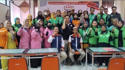 Jaga Kondusifitas, Komunitas Ojol "ADO" Jatim Gelar Deklarasi Pemilu Damai 2024