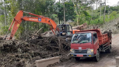 Paska Banjir Bandang Merbabu, Sungai di Getasan Kab.Semarang Dipenuhi Batu dan Batang Pohon