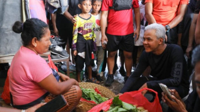 Tak Hanya Jalan Pagi, Ganjar Juga Cek Harga Bahan Pokok di Kupang