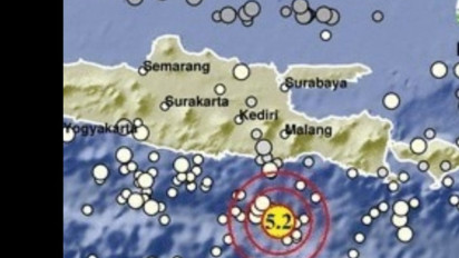Gempa Bumi Tektonik Magnitudo 5,2 Malang Selatan dan Sekitarnya Tidak Berpotensi Tsunami