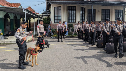 Antisipasi Kerusuhan Pemilu 2024, Polres Tegal Latihan Pengendalian Massa