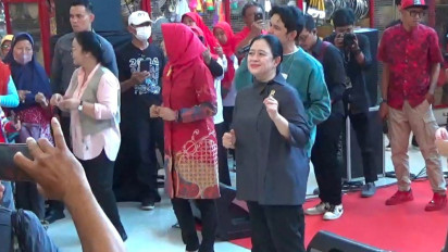 Berjoget Bersama Pedagang Pasar di Klaten, Puan Maharani: Kegembiraan Menjelang Pemilu