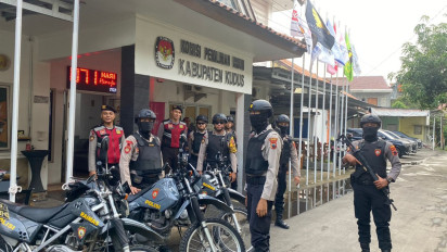 Jelang Pemilu 2024, Polres Kudus Gencar Patroli Rutin ke Objek Vital Pemilu 2024