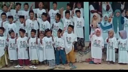 Viral, Video Relawan Salah Satu Capres dan Cawapres di Pamekasan, Ajak Anak TK Dukung Prabowo-Gibran