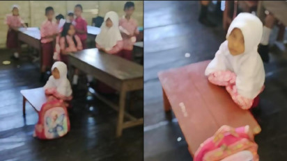Viral Selama Dua Tahun Seorang Murid SD di Katingan Duduk Melantai di Kelas Saat KBM