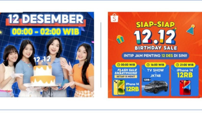 Promo Puncak Shopee 12.12 Birthday Sale Hadirkan Flash Sale Mobil 12RB Exclusive di Shopee Live hingga TV Show Bersama JKT48