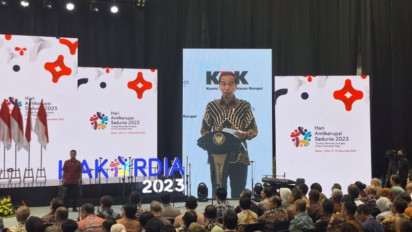 Presiden Jokowi Hadir di Puncak Hakordia 2023 di Istora Senayan