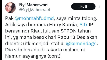 Viral PNS di Riau Ngadu ke Mahfud MD karena Tak Jadi Dilantik Kemendagri, Begini Tanggapan Menkopolhukam