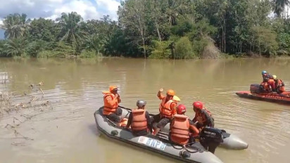 Hari Kelima Pencarian Bocah Hanyut, Tim SAR Gabungan Seser Sungai Batang Angkola hingga 15 Km