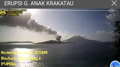Gunung Anak Krakatau Kembali Erupsi Hari Ini, Lontaran Abu 357 Meter