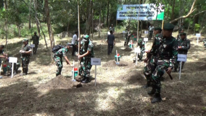 Pasca Terbakar, Ribuan Prajurit TNI dan Personil Gabungan Reboisasi 1665 Hektar Lahan Hutan Gunung Lawu