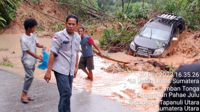 Bencana Alam di Taput, Satu Unit Mobil Diterjang Tanah Longsor saat Melintas