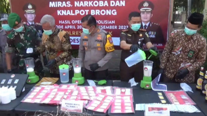 Polres Nganjuk Musnahkan BB Pelanggaran Hukum, Hasil Ungkap Selama 6 Bulan