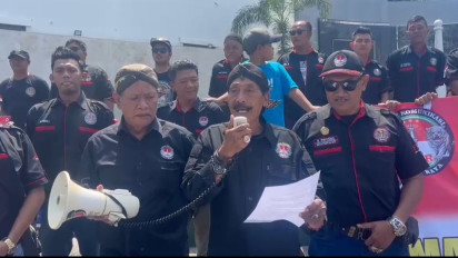 Massa FKJR Gelar Deklarasi Pemilu Damai di Kawasan Tugu Pal Putih Yogyakarta