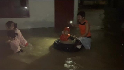 Sehari Diguyur Hujan, Permukiman di Bantaran Sungai Deli Kota Medan Terendam Banjir