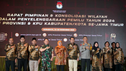Gubernur Khofifah Buka Rapim, sekaligus Saksikan Penandatanganan Perjanjian Kerjasama KPU Jatim dengan Polda Jatim
