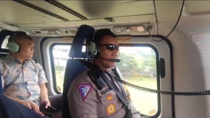Pastikan Jalur Natal dan Tahun Baru Lancar, Satgas Opsda Operasi Lilin Semeru 2023 Polda Jatim Cek Jalur via Udara