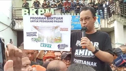 Dengar Keluhan Pedagang di Pasar Flamboyan Pontianak, Anies Janjikan Sejumlah Program