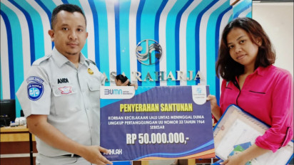 Ahli Waris Jurnalis Meninggal Korban Laka Lantas Terima Santunan Jasa Raharja