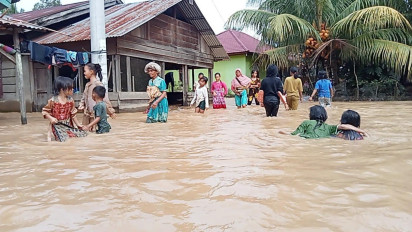 Sungai Aek Sosa Meluap, 4 Desa di Sosa Julu Padang Lawas Terendam Banjir