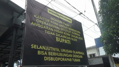 Dana Tak Dicairkan Bupati, Kantor KONI Tuban Tutup