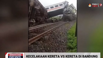 Breaking News: Kecelakaan Kereta Vs Kereta Terjadi di Cicalengka Kabupaten Bandung