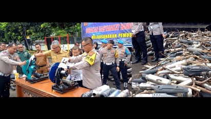 Belasan Ribu Knalpot Brong alias Bising  Hasil Razia  Dimusnahkan, Begini Cara Pemilik Mengambil Motor yang Disita