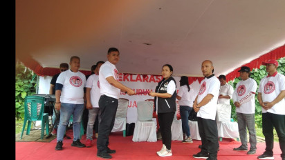 Ribuan Buruh KSBSI Sulut Gelar Deklarasi Dukung Ganjar-Mahfud