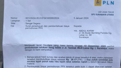 Ingin Pindahkan Tiang Listrik di Teras Rumahnya, Seorang Warga di Surabaya Dikenai Tarif Rp 29 Juta