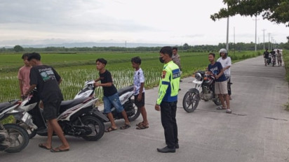 Gelar Razia Balap Liar, Satlantas Polres Grobogan Amankan 56 Sepeda Motor