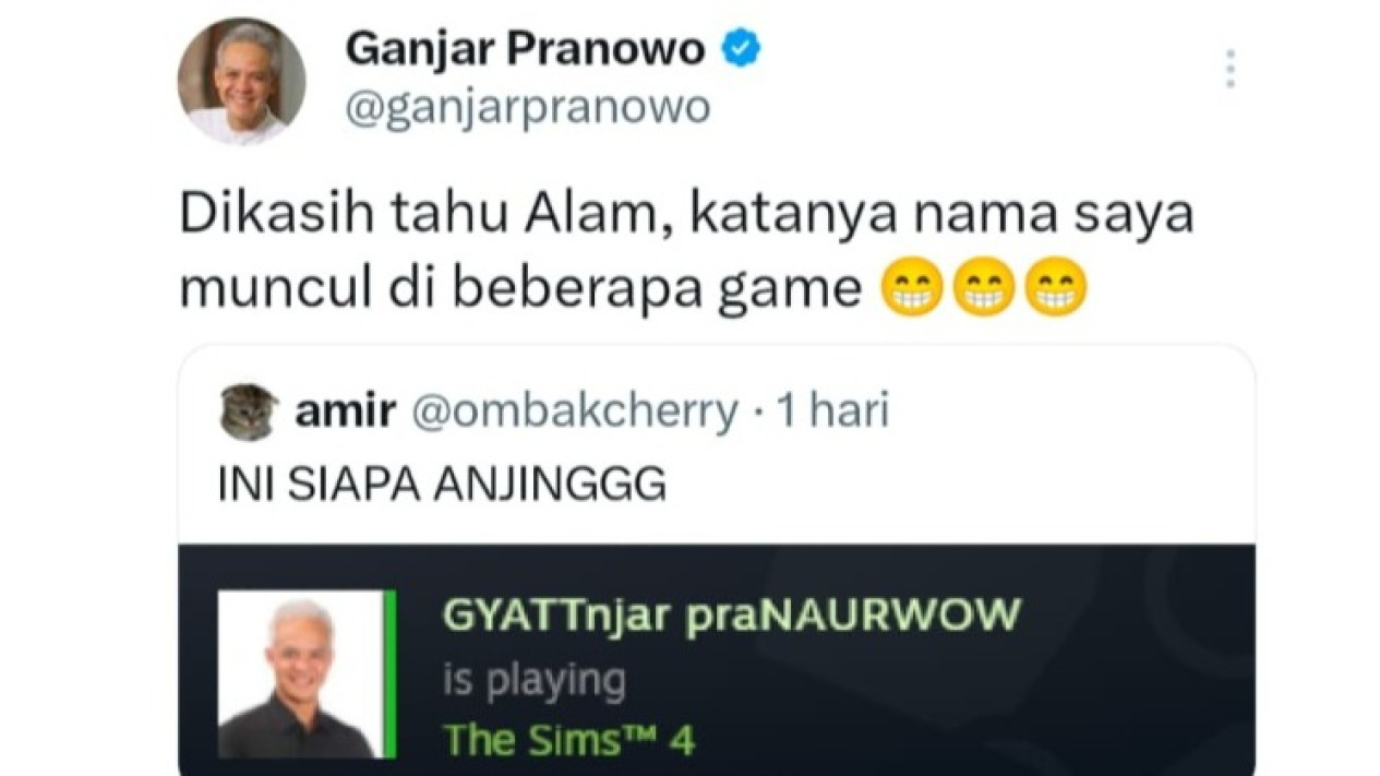 Nama dan Foto Ganjar Digunakan Para Gamers sebagai Nama Akun Games
            - galeri foto
