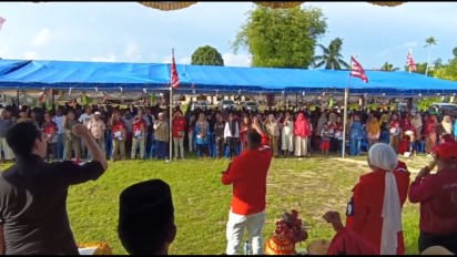 Dihadiri Ratusan Orang, Relawan Kampanyekan Prabowo Gibran, Optimis Menang Satu Putaran