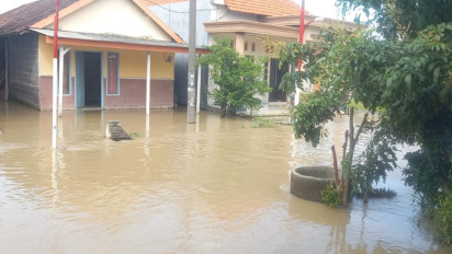 Kali Lamong Meluap, Ratusan Rumah di Balongpanggang Gresik Kebanjiran