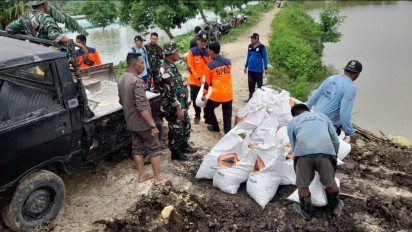 Banjir di Lamongan Mulai Surut, BPBD Lakukan Perbaikan Tanggul dan Pengecekan Titik Rawan