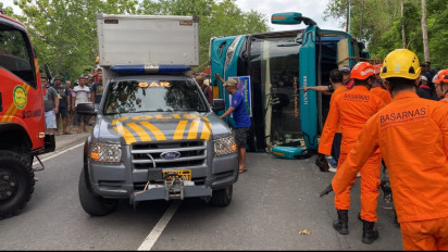 Korban Meninggal Dunia Akibat Bus Terguling di Bukit Bego Bantul Jadi 2 Orang