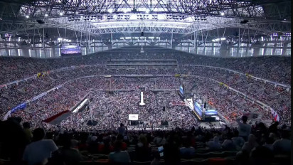 Pendukung Anies-Muhaimin Padati JIS untuk Mengikuti Kampanye Akbar