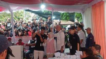 Ganjar Pranowo dan Keluarga Resmi Nyoblos di TPS Semarang, Langsung Berangkat ke Jakarta Bertemu Megawati