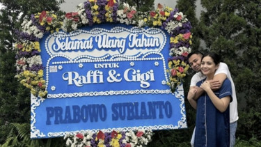 Ulang Tahun, Raffi Ahmad dan Nagita Slavina Dapat Hadiah Karangan Bunga dari Prabowo