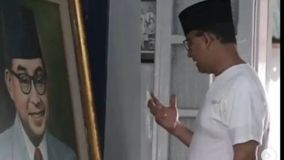 Viral Anies Baswedan Ngomong Sendiri di Lukisan Bung Hatta, Netizen: Agak Lain