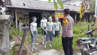 Datang ke Bali Jadi Manusia Silver, 5 Warga Sidoarjo, Jawa Timur Diamankan Polisi