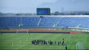 Persib Bandung saat latihan di Stadion Si Jalak Harupat