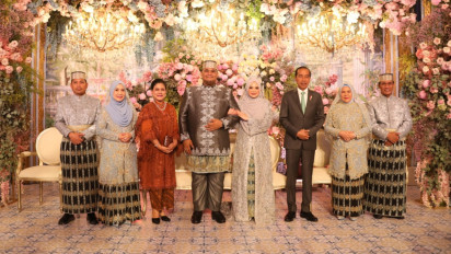 Jokowi, SBY, Jk dan Try Sutrisno Hadiri Resepsi Pernikahan Putra Mentan Andi Amran