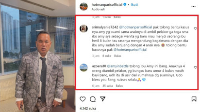 Instagram Hotman Paris Diserbu, Netizen Desak Beri Bantuan Hukum untuk @amyinbattle yang Bayinya Direbut oleh Pelakor Diduga Pedangdut Indonesia