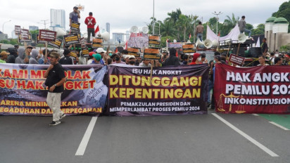 Ratusan Aktivis Corong Rakyat Gelar Aksi Tolak Wacana Hak Angket Pemilu 2024