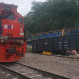 Pasca Girder Ambruk, Petak Jalur Gunung Megang-Penanggiran Muara Enim Sudah Bisa Dilewati Kereta Api