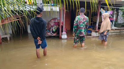 Banjir Luapan Bengawan Solo Terjang Dua Kecamatan di Gresik, Sejumlah Rumah Terendam