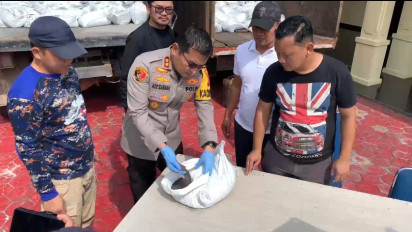 Tim Gabungan Polres Bangka Barat Gagalkan Penyelundupan 273 Karung Pasir Timah Ilegal Bernilai Miliaran Rupiah
