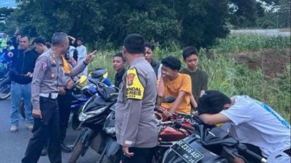 Ratusan Motor Terjaring Razia Saat Ngabuburit Sambil Balap Liar di Lampung Selatan