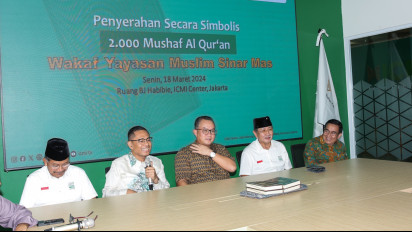 Ramadhan, Yayasan Muslim Sinar Mas Wakafkan Ribuan Alquran kepada ICMI